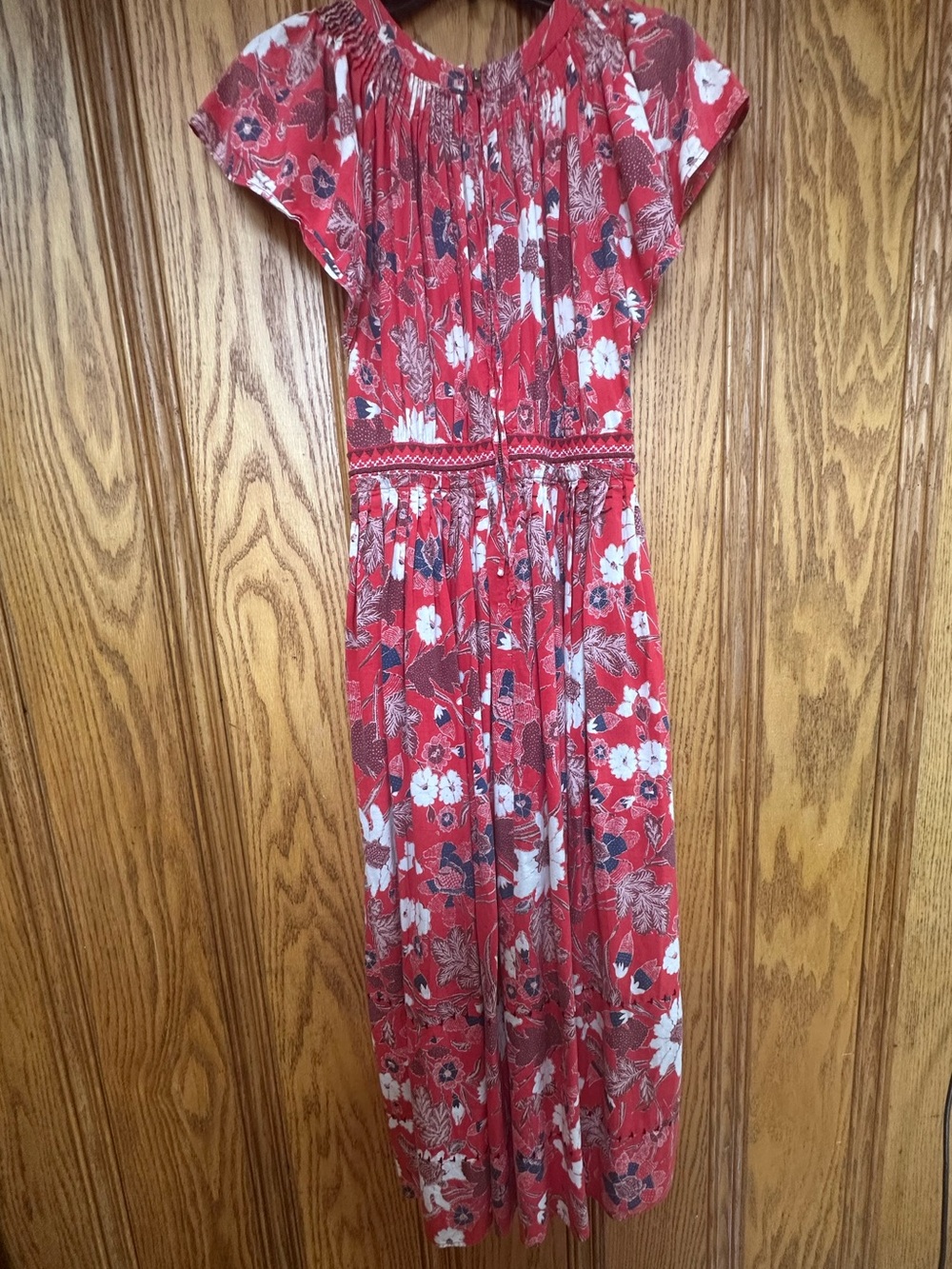 Ulla Johnson Lottie Floral Cotton Voile Midi Dress Red Size 4 - Picture 12 of 16